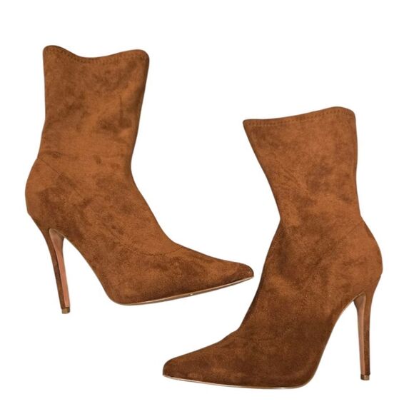 Olivia Ferguson women's Elegant High Stiletto Heel Soft Faux Suede Boots sz 9 - Picture 1 of 11